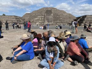 rebirthing ceremony at the Pyramid of the Moon in Teotihuacan Mexico with Freedom Folk & Soull