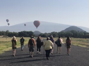 Freedom Folk and Soul walking the Avenue of The Dead in ceremony at the Pyramids of Teotihuacan.